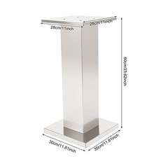 2-Piece Flower Stands Stainless Steel Column Wedding Flower Stand Silver 11*11in