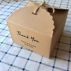 100x Kraft Boxes Party Wedding Favour Personalised Thank You Gift Boxes Logo Box