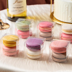 100 Pack Clear 2x2x2 Favor Boxes with Ribbons for Treats and Macarons
