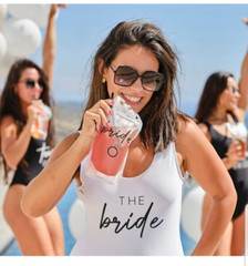 Ginger Ray The Bride Hen Party Cocktail Drink Pouch with Straw and Lanyard