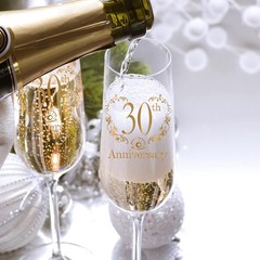 30th Anniversary Champagne Flutes, 2 Count (Pack of 1), anniversary