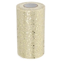 Tulle Fabric Rolls 6″ by 50 Yards Fabric Spool Tulle for DIY, Beige-gold