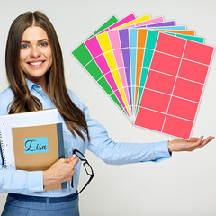 420 Pack Colored Labels Stickers, 3 x 2 inches, 14 Colors, Large Adhesive Home M