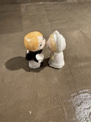 1973 Vintage Masters Bone Wedding Cake Topper Bride Groom Wedding Cake Topper