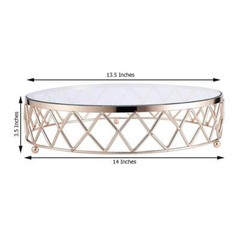 GOLD CLEAR 14″ Round Metal Glass Geometric CAKE STAND Party Wedding Decorations