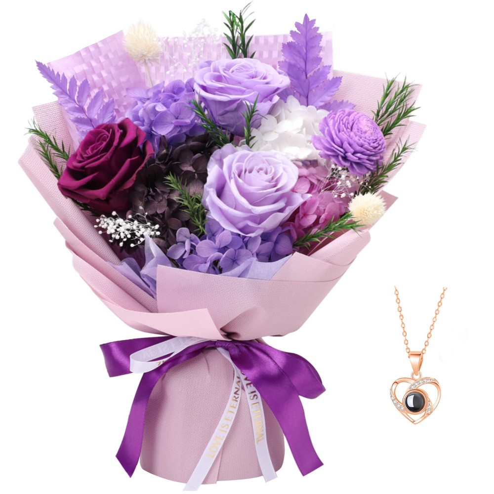 Casaido Preserved Flowers for Delivery, Mothers Day Purple Flower