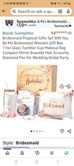 Sunnychicc Floral Wooden Bridesmaid Proposal Gift Box With Lid, Rectangular