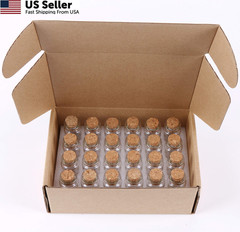 MaxMau 24PCS 10ml Glass Bottles with Cork Stoppers Wedding Party Favors DIY Vial