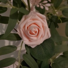 Lings Moment 9FT Flower Garland French Pink Rose Eucalyptus Wedding Arch Decor