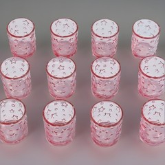 Pink Glass Votive Candle Holders Set 12 Wedding Decor Romantic Event Table