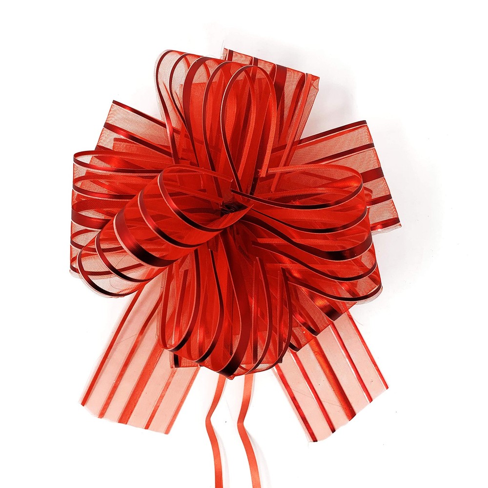 Allgala 12-pc 6 Inch Large Everyday Pull Bows-Red-GP92003