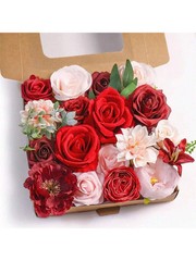 Red Artificial Flowers Peony Rose Fake Flowers Wedding Bouquets