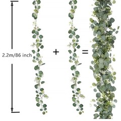 Artificial Eucalyptus Small Flowers Decoration 2pcs Round Leaf With Flower