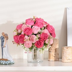 MARTINE MALL 2 Packs Peonies Artificial Flowers, Mixed Pink 2PCS,