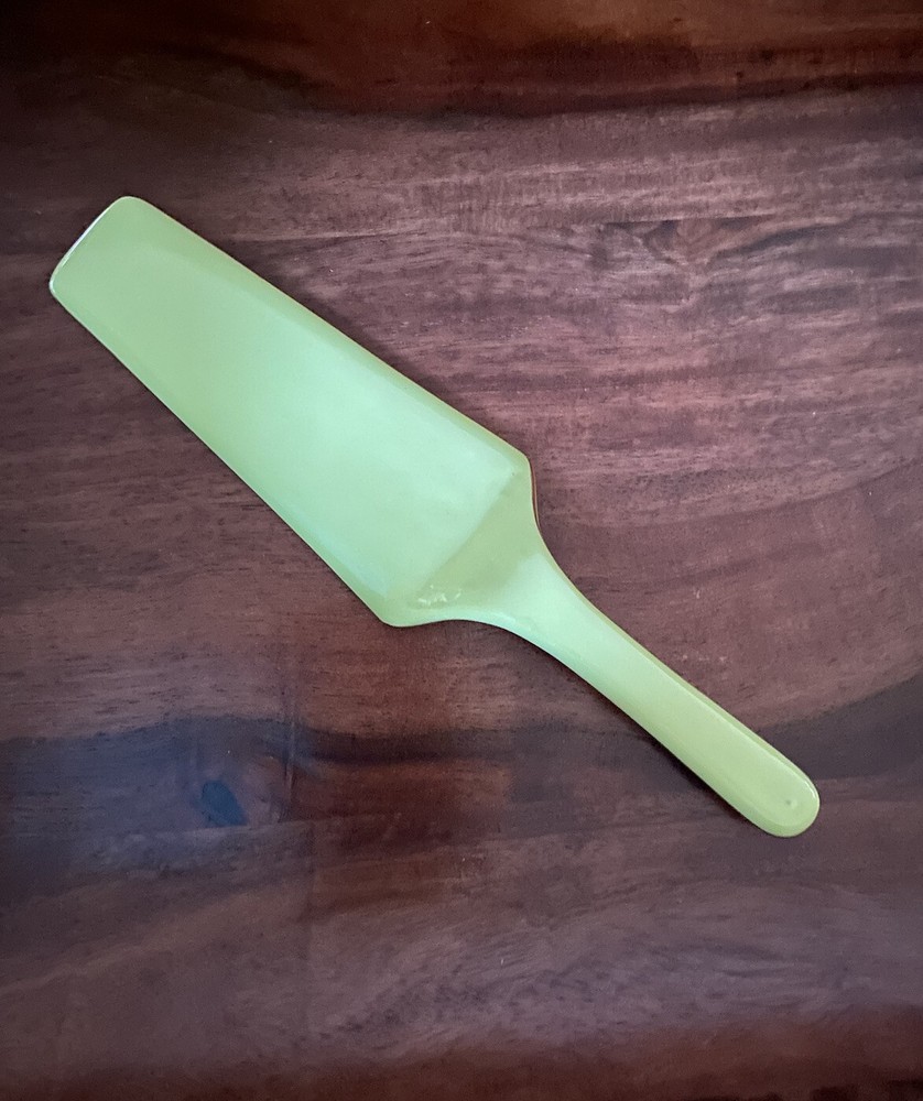 Vintage Casati Cake Pie Knife Wedding Cake Server Green w/Gold Porcelain GERMANY