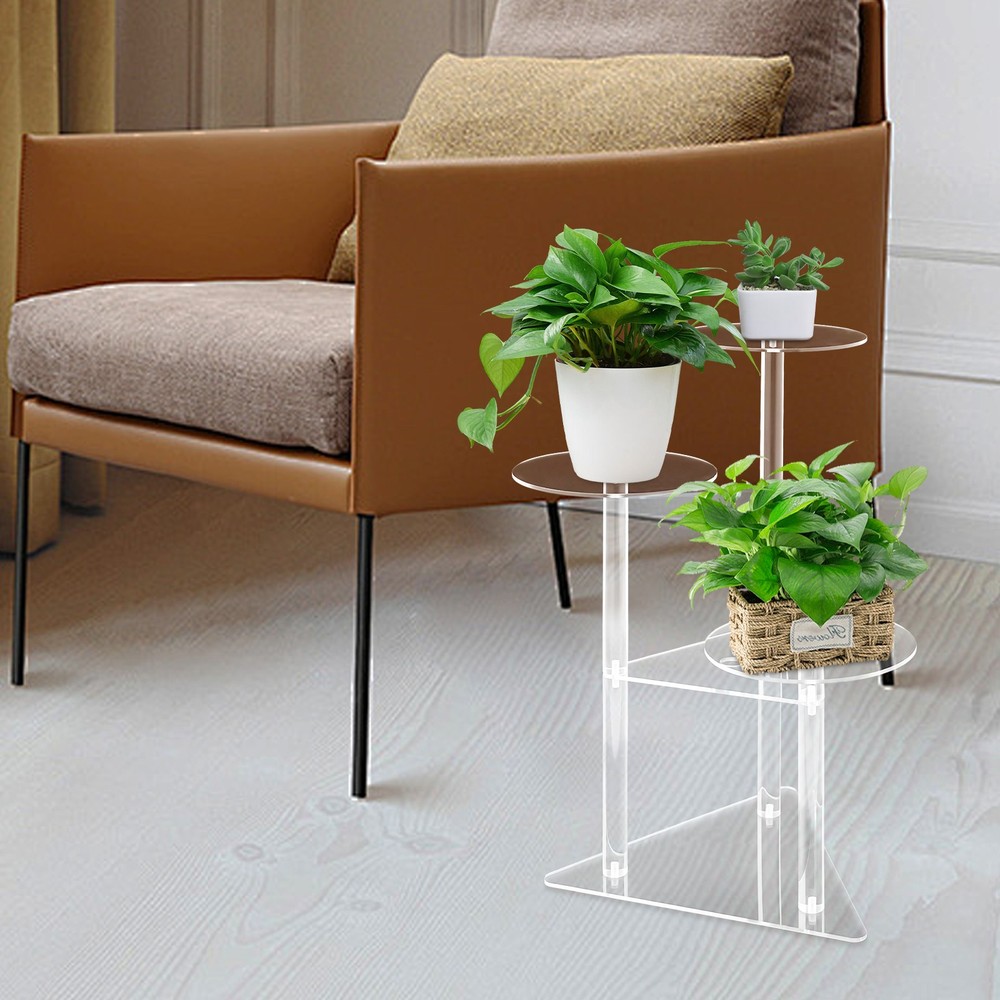 Corner Plant Stand Indoor 3 Tier Tall Acrylic Plant Stand Holder Plant Shelf