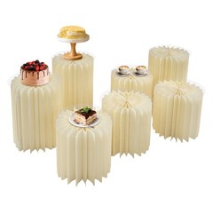 7Pcs Foldable Paper Column Display Stands Milky White Cylinder Flower Stands
