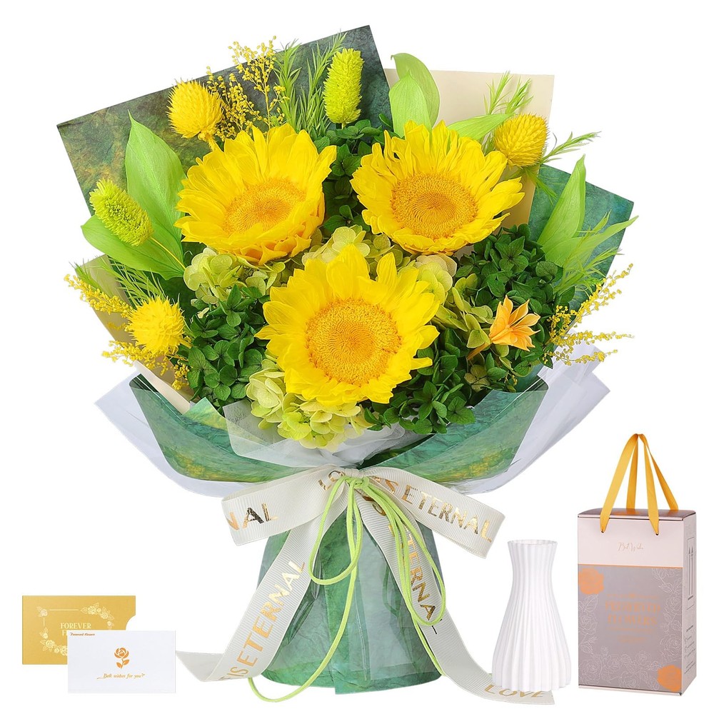 Preserved Sunflower Bouquet – Forever Flowers for Delivery, Yellow