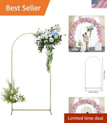 Versatile Gold Metal Wedding Arch 7.2×3.9FT – Perfect for Indoor/Outdoor Events