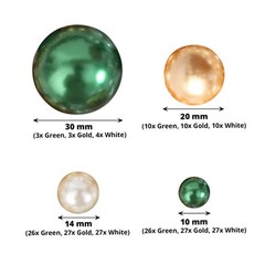 200 Assorted GREEN GOLD Faux PEARL BEADS Vase Fillers DIY Crafts Party Event