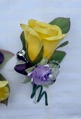 Wrist Corsage Purple Lavender Silver Yellow Wedding Dance Homecoming Flowers