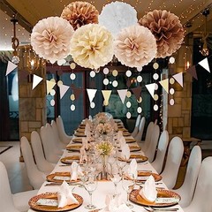 Boho Baby-Shower White-Brown Champagne Party-Decorations Brown White Champagne