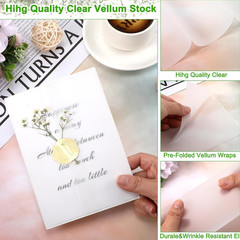 100 Pcs Wedding Invitations Wraps Set Include Pre Folded Vellum Jackets for 5 X
