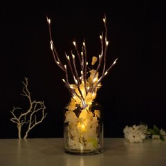 Brown 3 Warm White 31 in LED TREES Lighted Artificial Branches Party Decorations