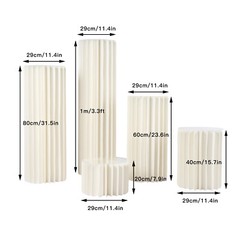 5*Wedding Decoration Flowers Stands Cylinder Cardboard Flower Vase w/ PVC Plates