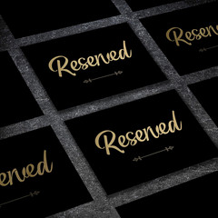 12 Pack- Gold Foil Reserved Signs for Wedding and Restaurant Tables with Stand a