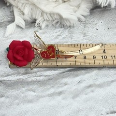 Glass Baron Red Long Stem Rose «I Love You» Gold Accent Y-S2 808-R5