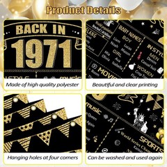 55th Decorative Cloth for Women or Men, Birthday Banner With Holes, Built-in …