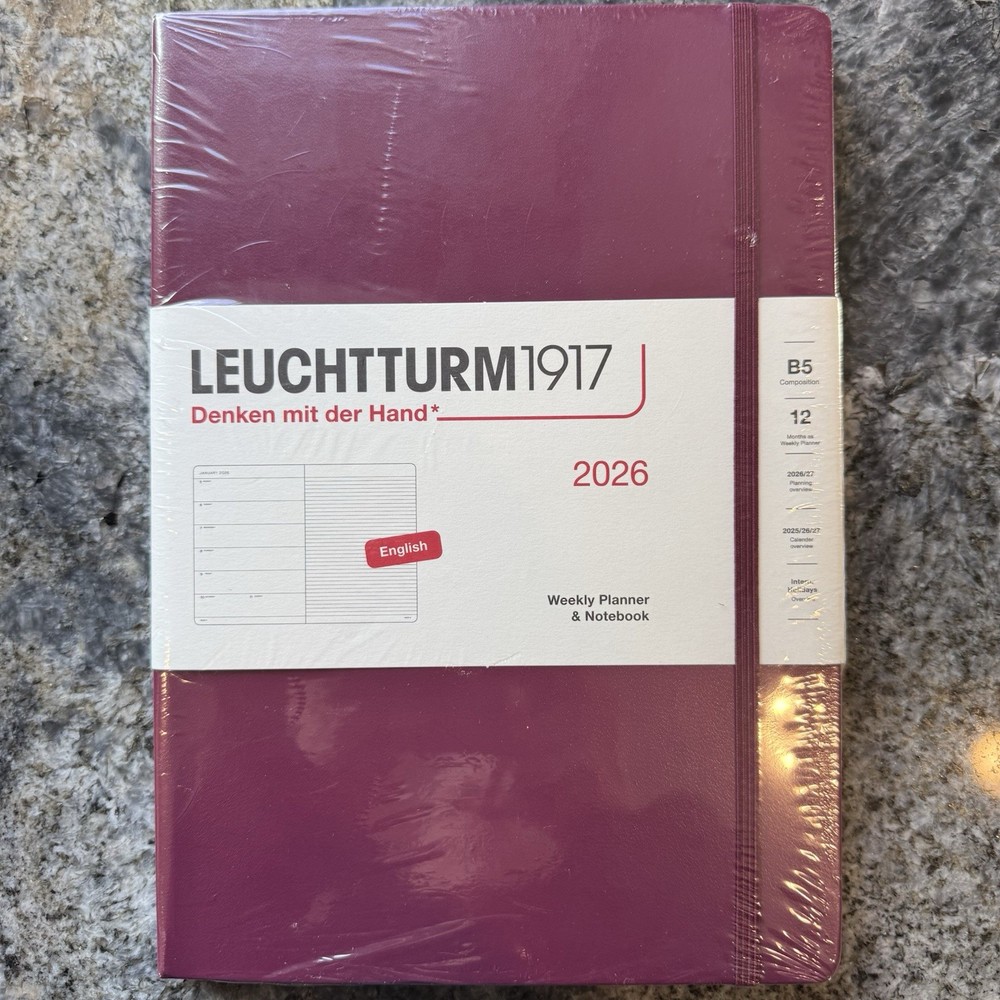 LEUCHTTURM1917 – Weekly Planner & Notebook 2026, Hardcover, Medium (A5), Ruled