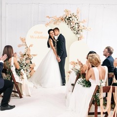 Ivory Wedding Arch Cover Set 3, 5FT/6.6FT/7.2FT Spandex Fitted Photo Booth
