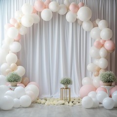 10ft x 14ft Wrinkle-Free White Backdrop Curtain for Elegant Weddings & Events