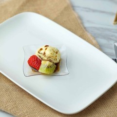 3″ Clear Single Serve Plastic Dessert Appetizer Wave Plates Wedding Party SALE