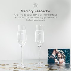 Mr. & Mrs. Champagne Flute Set – Elegant His and Hers Wedding Toasting Glasse…