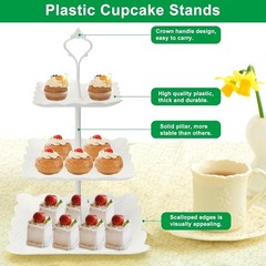 Charming White Tiered Cupcake Stand – Holds 18 Cupcakes for All Celebrations