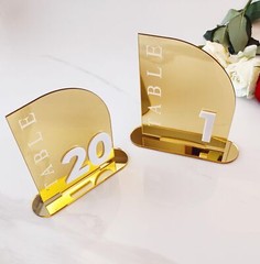 Acrylic Wedding Table Numbers,Semi-Arched Mirrored Acrylic Table Numbers for …