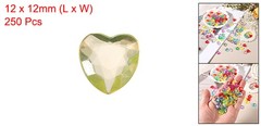 250Pcs Acrylic Heart Gems Heart Shaped Bauble Vase Filler Ornament Dark Yellow