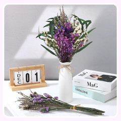 2 Pack Large Dried Flower Bouquets 15.7 Inch Lavender Baby Breath Forget Me Not