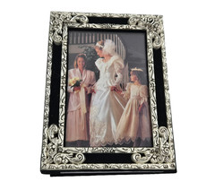 VTG Godinger Silver Art Plated Satin Rose Wedding Photo Frame Album 4×6 Pictures