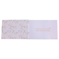 WEDDING GUEST BOOK wishes signatures traditional gold floral gift bride FREE PEN