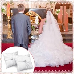 Set of 2 Wedding Kneeling Pillows Cover, 17 x 15 Inch Embroidered Classic