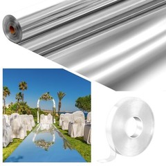3.3 x 98.4 ft Aisle Runner for Wedding Ceremony Double Sided Reflective Carpe…