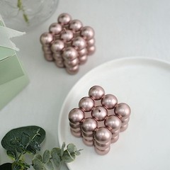 2 ROSE GOLD Bubble Cube Unscented Paraffin Wax CANDLES Wedding Centerpieces