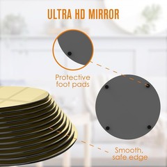 Houseables Gold Mirror Centerpieces For Tables, Round Mirrors For Centerpieces