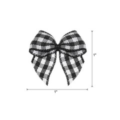 80Pcs Mini Gingham Ribbon Bow 1″ Checkered Ribbon Bows DIY Black and White