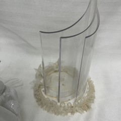 VTG Bride Groom Wedding Cake Topper White Porcelain 5” Figurine 8” Total