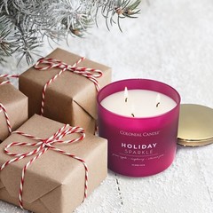 Colonial Candle Holiday Sparkle Purple 3-Wick Jar Candle, 14.5oz, 60 Hr Burn